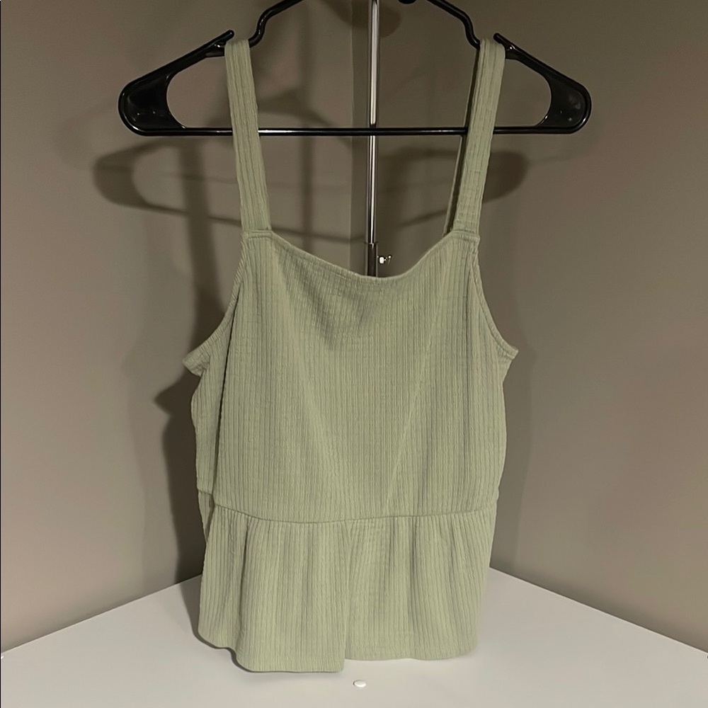 Sage Green Ribbed Tank Top